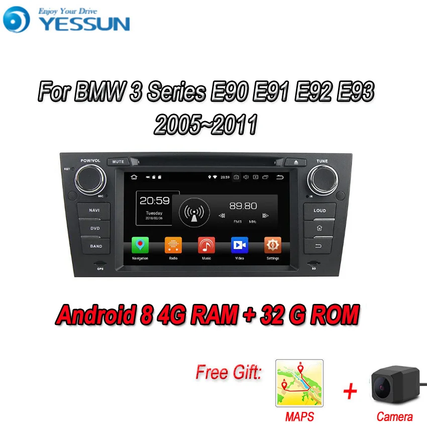 

YESSUN Android 8.0 4G RAM For BMW 3 series E90 E93 2005~2011 Car Navigation GPS Multimedia Player mirror link Radio Touch Screen