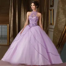 Холтер Лаванда персик Бальные платья Бисероплетение Кристалл сладкий 16 платье с жакетом бальное платье на заказ