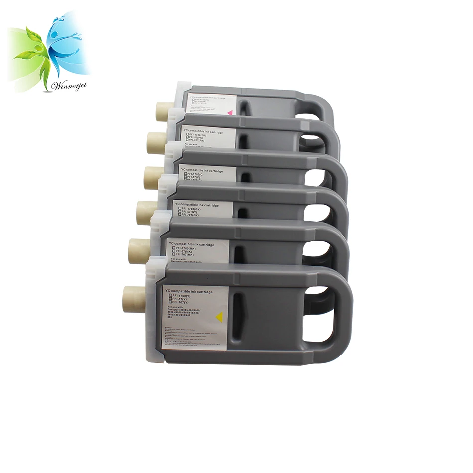 

Winnerjet 5 Colors 700ml IPF 307 Compatible Ink Cartridge for Canon IPF830 IPF840 IPF850 Printer