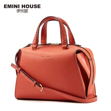 Emini house elegante knitting mango bolso de cuero partido de las mujeres bolsos de alta capacidad bolsos crossbody de las mujeres