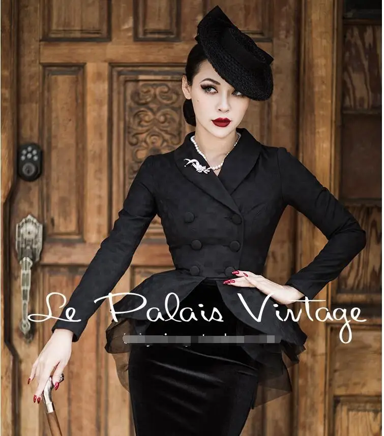 

2019 summer top professional suit female skirt long-sleeved skirt ladies fashion temperament Hepburn style suit