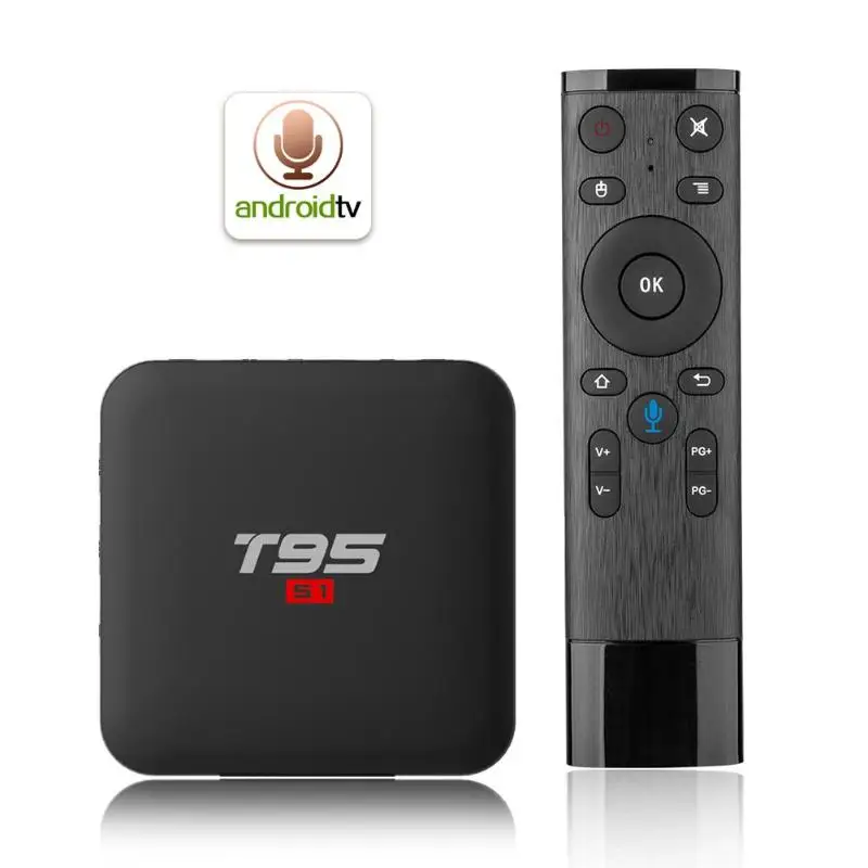 2,4G Air Fly mouse голосовой пульт дистанционного управления+ T95 S1 Andorid 7,1 tv Box 2+ 16GB Amlogic S905W четырехъядерный WiFi приставка медиаплеер