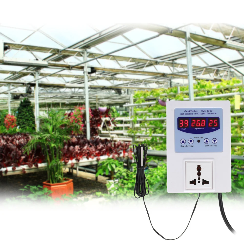 

10A Digital Intelligent Temperature Controller Pre-wired thermal regulator with Sensor Thermostat Heating Cooling Control Switch