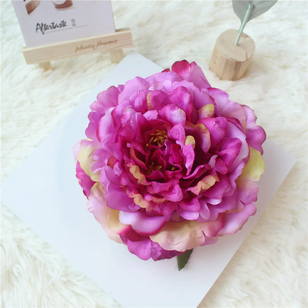 Big Rose Artificial Flower Head White Peonies Silk Red Artificial Flower Heads Wedding Flower Wall Garden Decoration  (58)