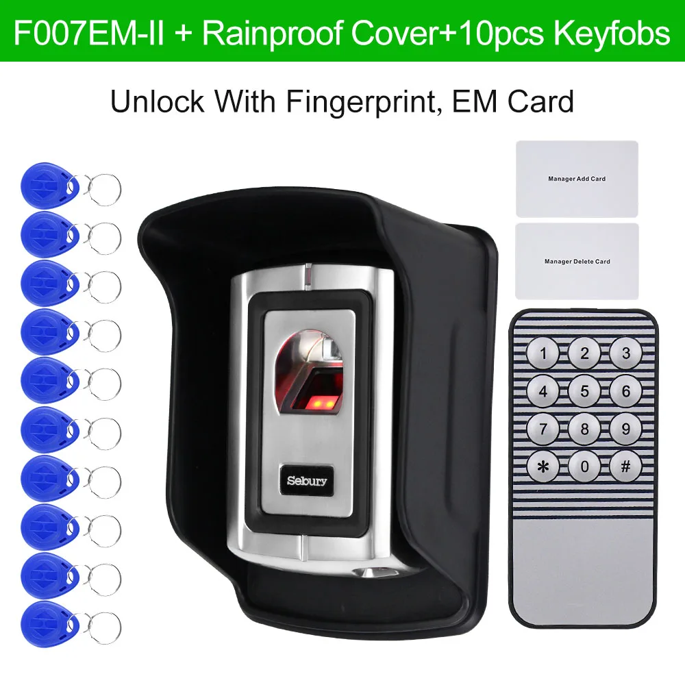 OBO замок отпечатков пальцев металлическая система контроля доступа биометрическая RFID система контроля доступа Открыватель двери непромокаемая крышка автономный WG26 - Цвет: F007EM-II Keys Cover