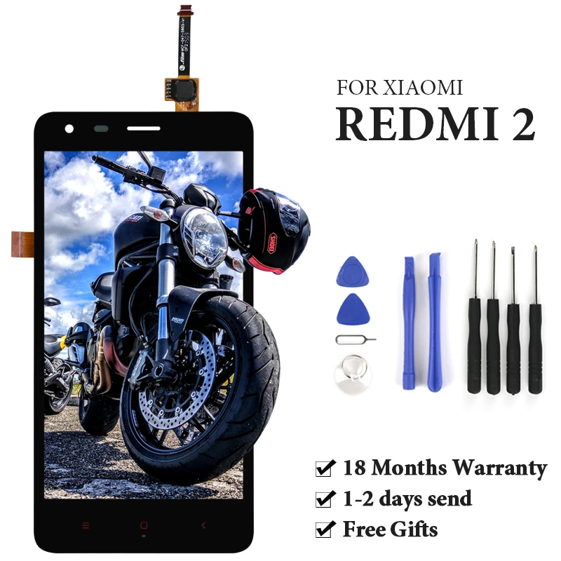 

For Xiaomi Redmi 2 LCD Display With Frame Digitizer Assembly OEM No Dead Pixel Panel For Redmi 2 Pro Prime 2A LCD Touch Screen