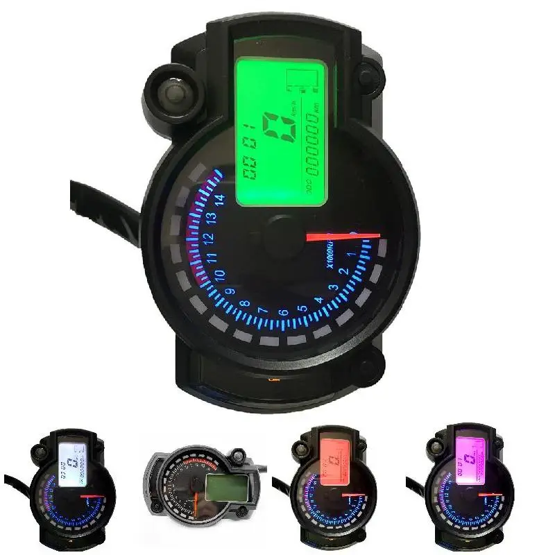 

7 Colour Motorcycle Universal LCD Digital Speedometer Tachometer Odometer Gauge Car Styling