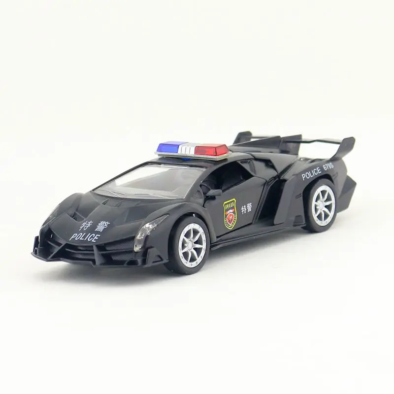 

1:32 Scale/DieCast Metal Toy/Veneno Police Super Car/Sound & Light/Pull Back Educational Collection/Festival Gift For Children