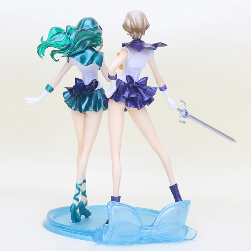20 см Сейлор Мун фигурки Tenoh Haruka Uranus Kaiou Michiru Нептун ПВХ Фигурки Модель игрушки|model