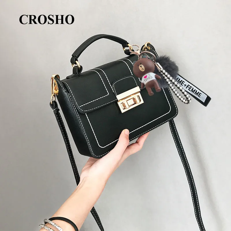 

CROSHO Ins Female Spring/summer Hand Bill of Lading Shoulder Crossbody Bag Student Flap Thread
