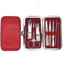 8 шт./компл. Нержавеющая сталь комплект ножниц для ногтей уха Палочки пинцет, ножницы Семья нейл-арта набор инструментов для маникюра