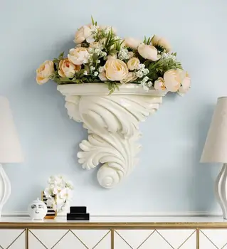 

Modern Resin Wall Vase+Artificial Flower Wall Hanging Crafts Wall Decoration Pendant Home Hotel Porch Ornaments Decor Wall Mural