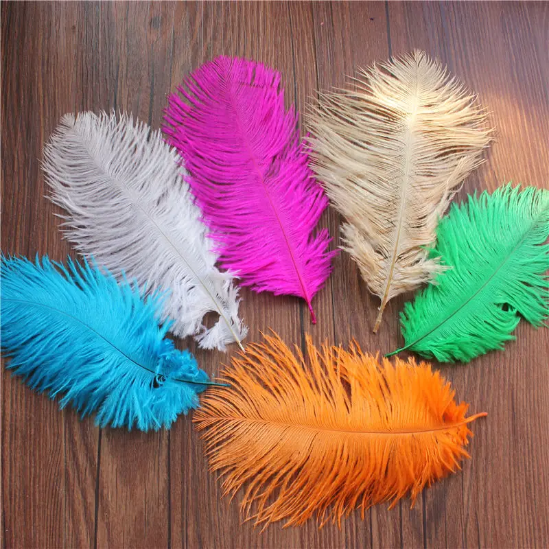 

Free shipping /10 pcs 6-8inch 15-20cm Choose Colors Beautiful Ostrich Plume DIY Carft Wedding Party Centerpieces Natural