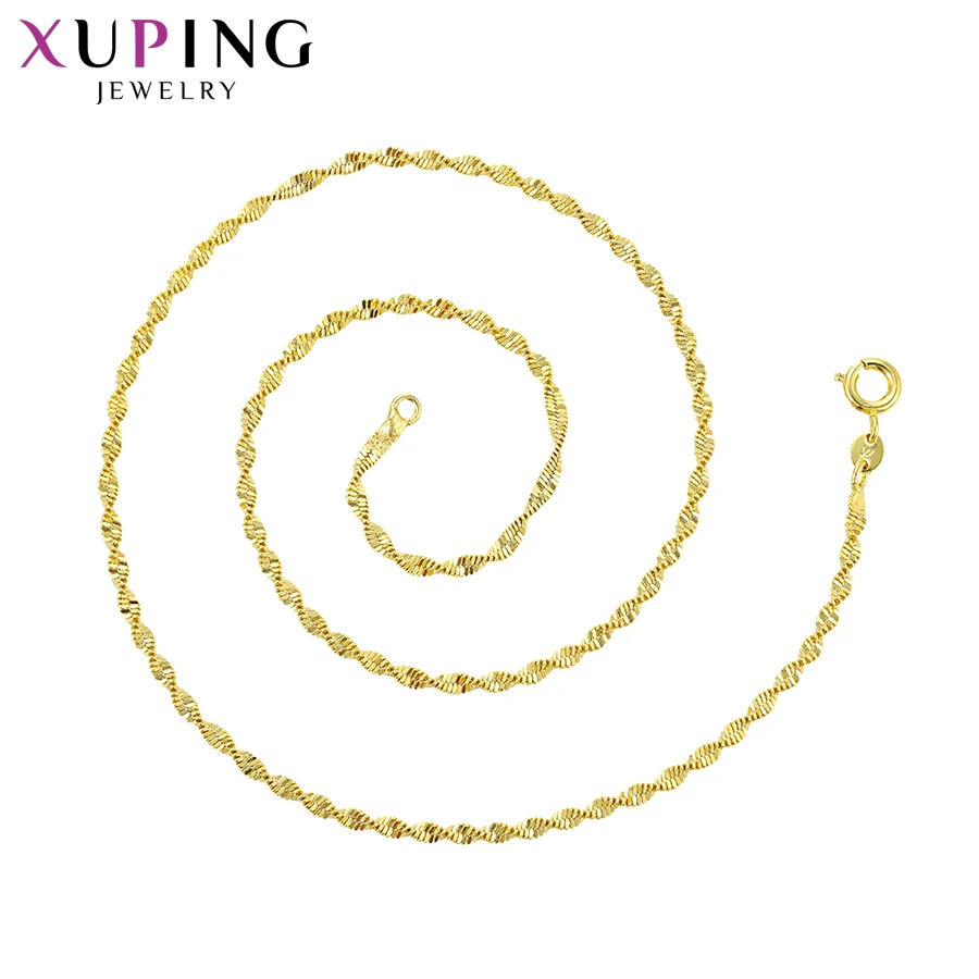 

Xuping Elegant Exquisite Necklace Pure Gold Color Plated Long Necklace Women Chain Jewelry Gift S74,1-44224