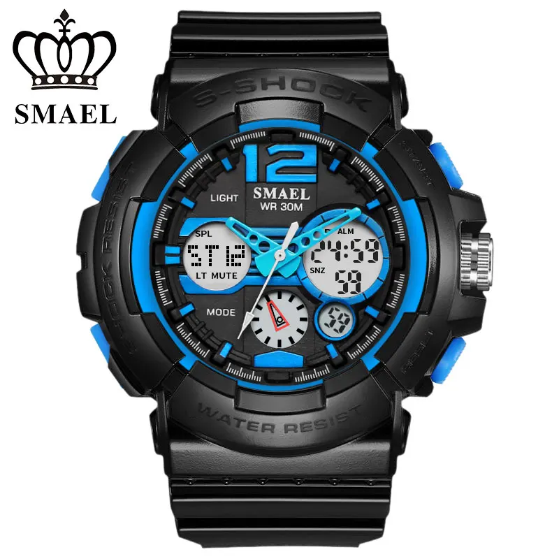 Модные спортивные часы SMAEL мужские s светодиодный двойной дисплей наручные S SHOCK