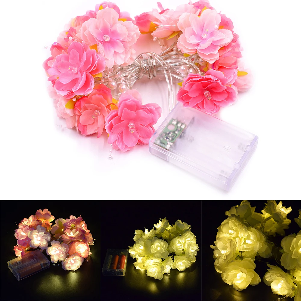 

2.2m Rose Shaped LED Light Strings Without Battery Lamp String Holiday Party Decoration