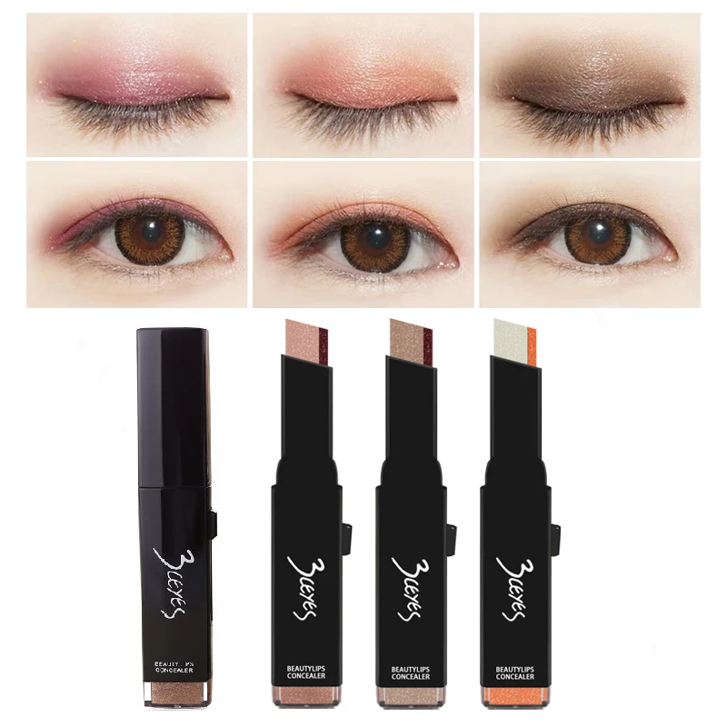 

NAQIER Makeup Eye Double Color Eyeshadow Stick Shimmer Matte Eyeshadow Pencil Earth Color Eyeshadow Palette Cosmetic lazy shadow
