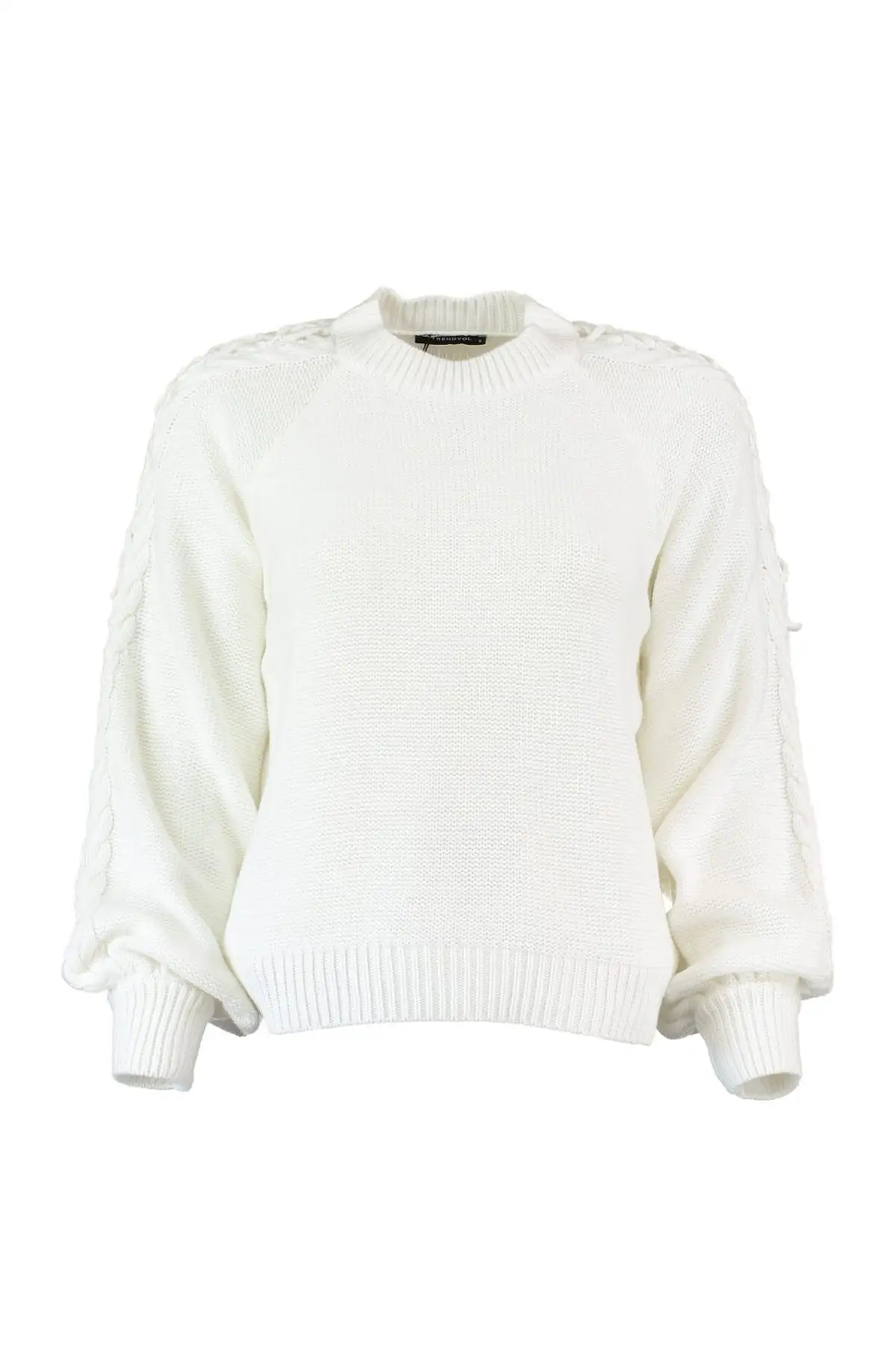 

Trendyol WOMEN-Raw White Lacing Detail Long Sweater Dress TWOAW20HB0011