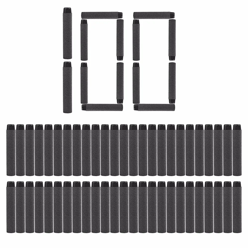 100Pcs Air Soft Gun Pistol Soft Toy Gun Bullets Round Head Air Hole Foam Darts Bullet 7.2cm Boy Toys