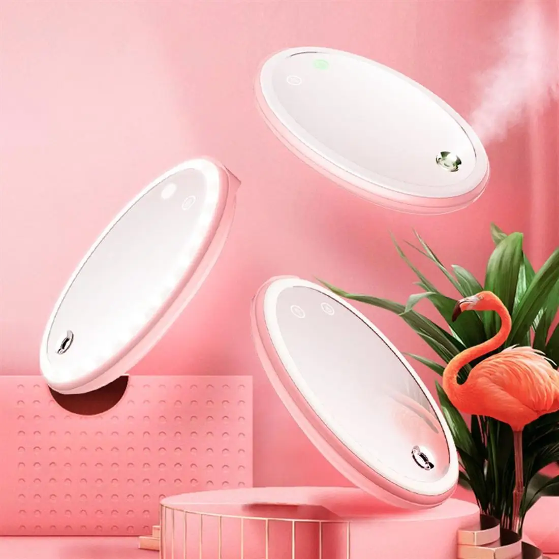 Espelho de Maquiagem Stand para Quarto de Banho de Viagem Leds Espelho Portátil Facial Hidratante Pulverizador Recarregável 12 Cheap Espelhos para maquiagem