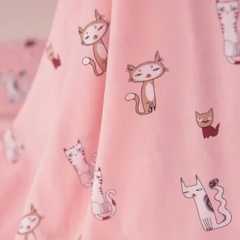 

Cute cat cotton silk children's dress dress with soft and smooth fabric
