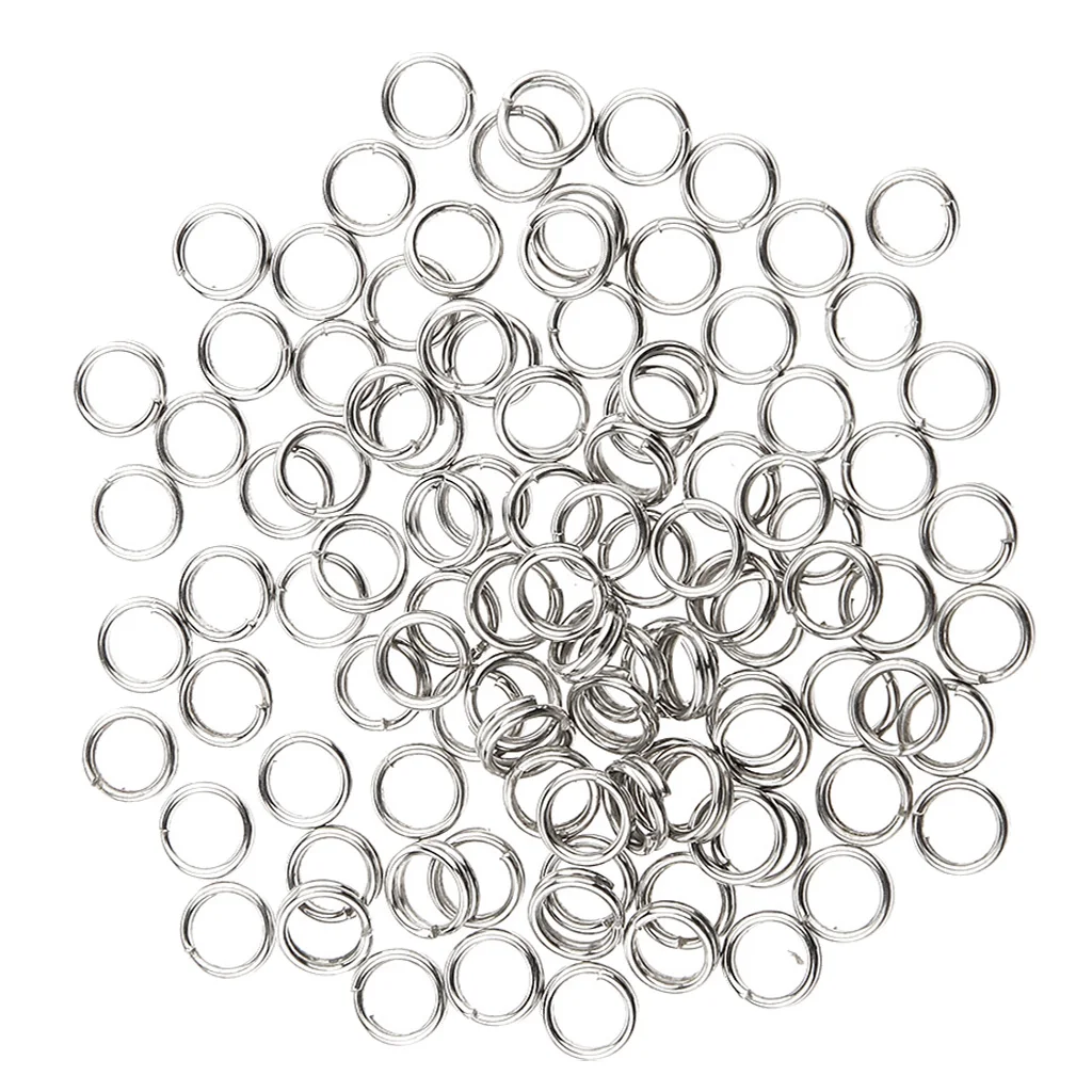 100pcs Double Loops Fishing Split Rings Lure Hook Connecting Circle High Steel Fishing Linking Circle