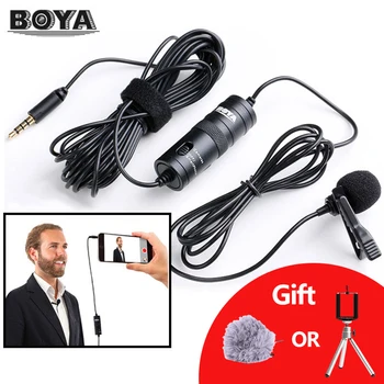 

BOYA BY-M1 Microphone Omnidirectional Microfone 6M Lavalier Audio Recorder Mic Speaker For Android Nikon Canon DSLR iPhone 6s 7