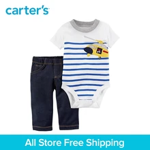 Carter s 2 Piece baby children kids clothing Boy Summer Cotton Bodysuit Pant Set 121I101