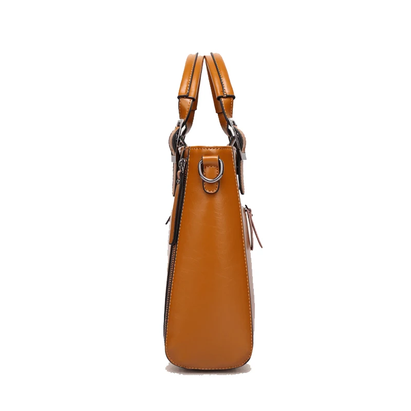 Kopen Vrouwen Tassen Lederen Handtassen Vrouwelijke Bakken Grote Capaciteit Messenger Schoudertas Vrouwen Handtas Rits Solid Vintage Designer