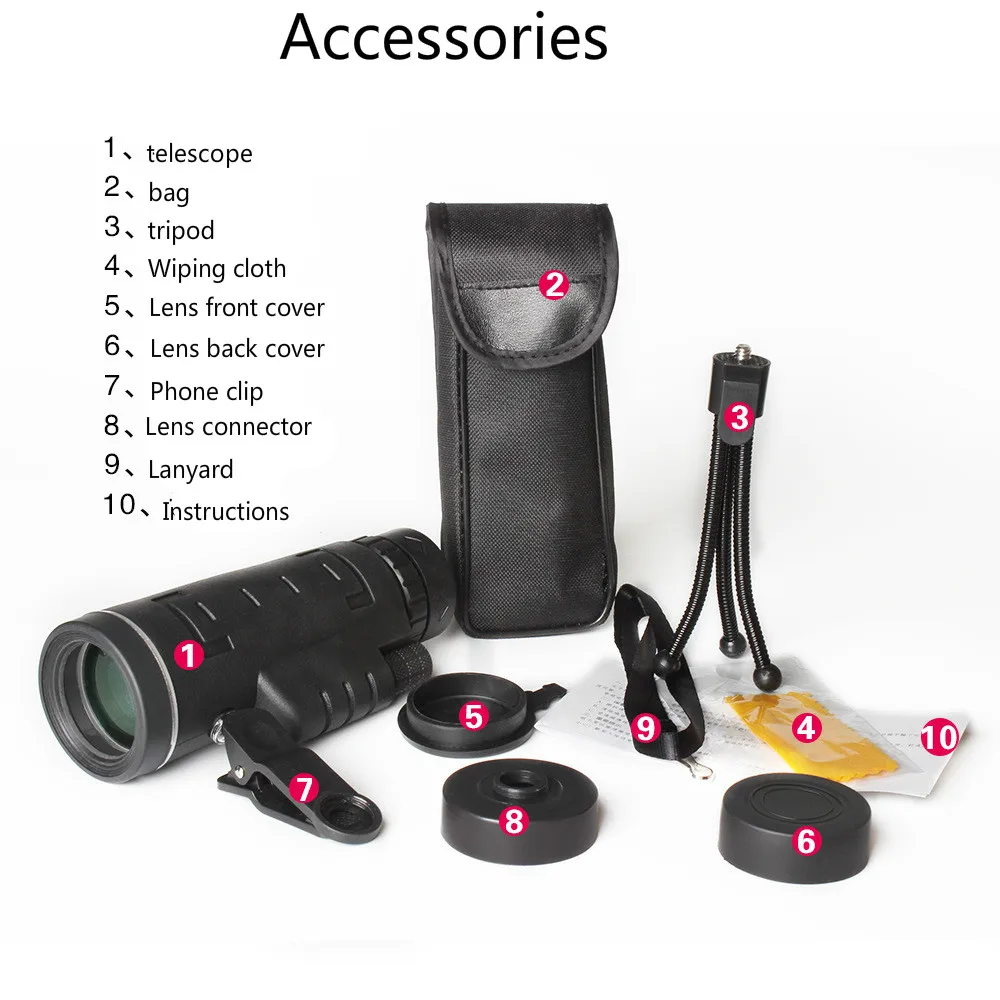 HD Monocular 40x60 Powerful Binoculars High Quality Zoom Great Handheld Telescope BAK4 Military HD Professional Hunting Gifts HD Monocular 40x60 Powerful Binoculars High Quality Zoom Great Handheld Telescope BAK4 Military HD Professional Hunting Gifts