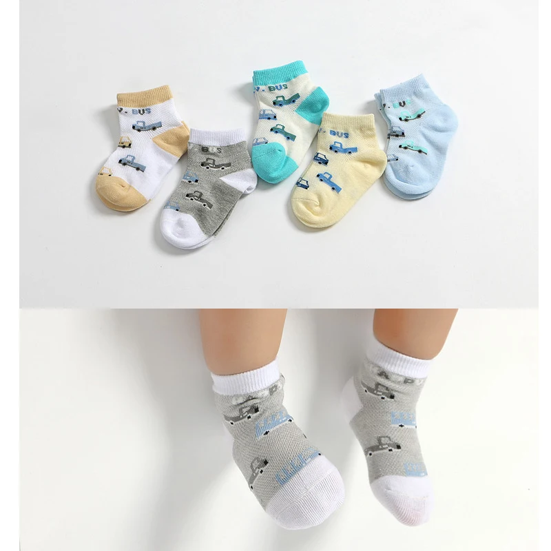 Детские носки для детей от 0 до 1 лет, w140 весенне-летние хлопковые носки для малышей без косточек с рисунком машины