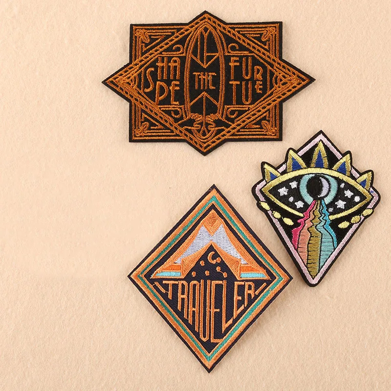 

1 PCS Vintage Eyes Clothing Patches Iron on Stripes for Badges Stickers on Clothes Embroidery Appliques @D