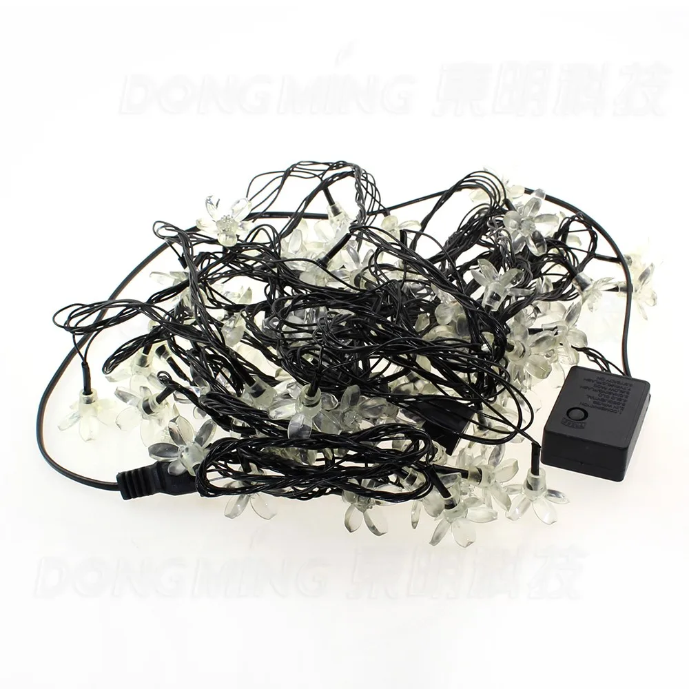 Emissor de Luz da Árvore de Natal Luzes de Fadas String para Chrisma Festa de Ano Super Branco Brilhante Pétalas Preto Diodo 110-220 v 10 m 80 Led Novo Fio 30 Super Branco brilhante Pétalas fio preto diodo