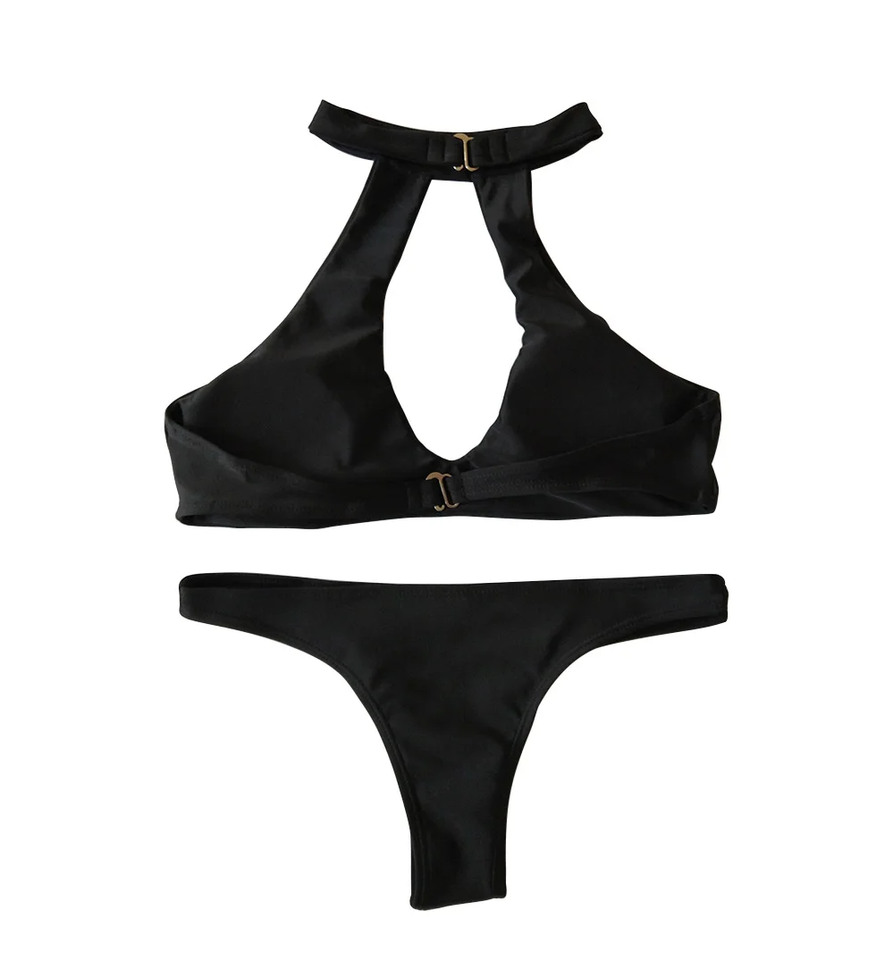 Sexy Brazilian Bikini Push up Swimwear Women 2019 Solid Swimsuit Bathing Suit Women Low Waist Black Plus Size Bikinis set Biquini (2)