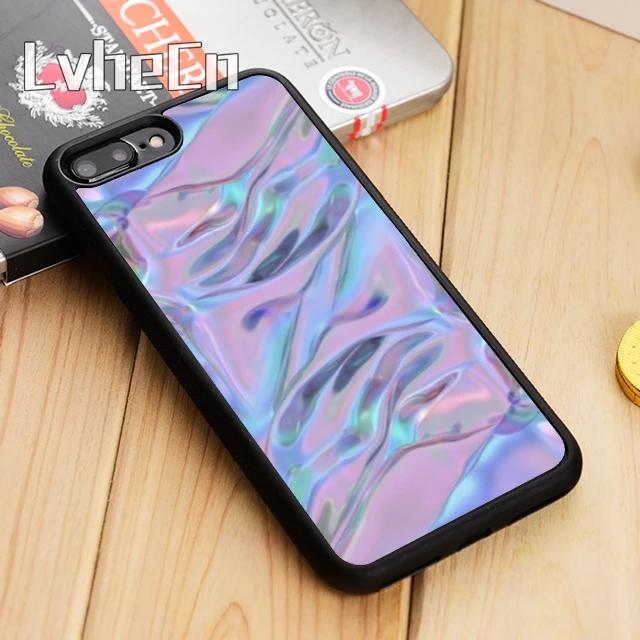 Роскошный переливающийся голографический чехол LvheCn для iPhone 5 6s 7 8 plus 11 12 Pro X XR XS max