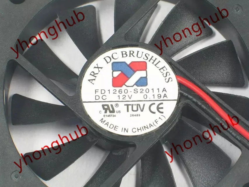 Ventilador de 12v 3,48w 60x60x10mm; ARX fd1260-a1151a2a Ventilador de 12v 3,48w 60x60x10mm; ARX fd1260-a1151a2a
