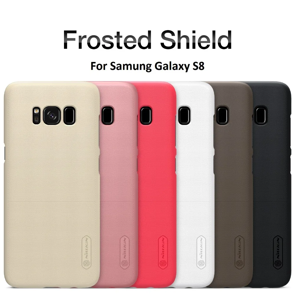 

Nillkin For Samsung galaxy s8 protective frosted case hard plastic back cover for galaxy s8 cover s8 silicon case + phone holder