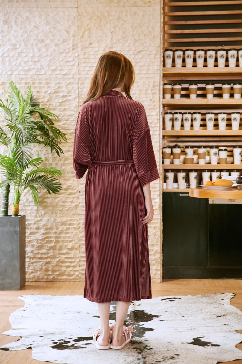 Китайский бренд Designr Новый женский Тонкий Велюровый Халат-кимоно Ночная рубашка халат женский халат Повседневное пижамы Ночное платье