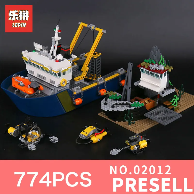 

Lepin 02012 Genuine City Series 60095 The Deep Sea Exploration Ship Set DIY Building Blocks Bricks Toys LegoINGl Model for Child