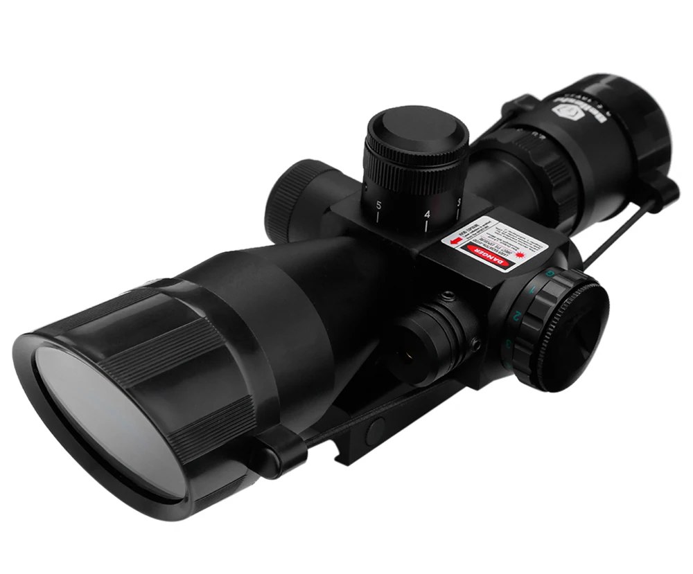 Beileshi Riflescope Red Dot Tactical 2.5 - 10 x 40 Red Laser Dual Illuminated Mil-dot W / Rail Mount