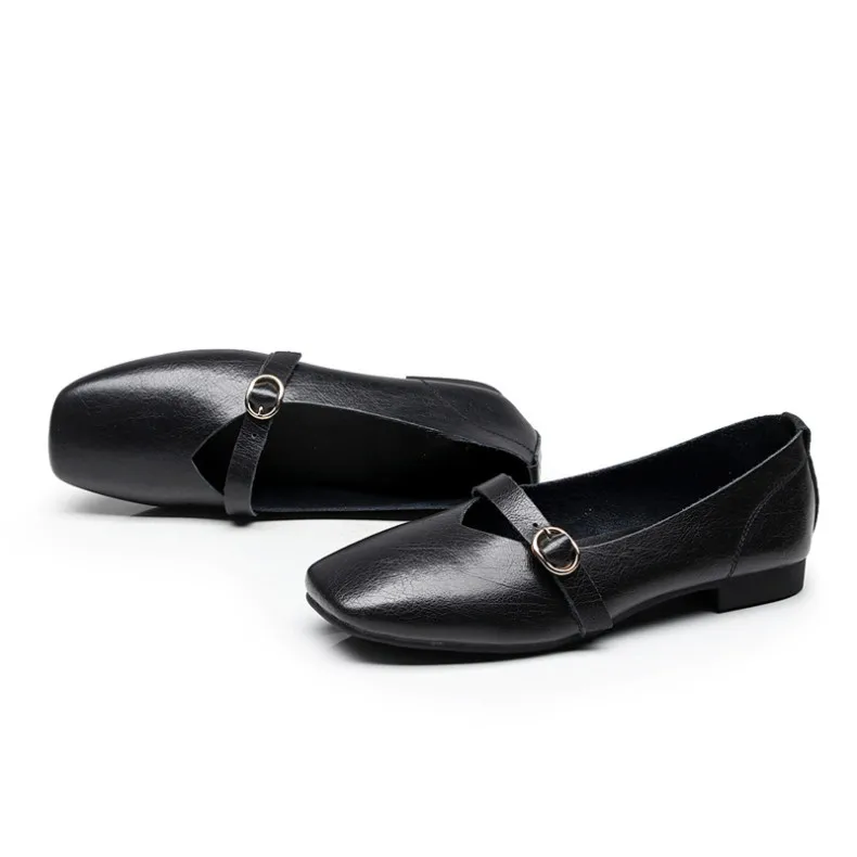 AIYUQI Женская обувь на плоской подошве, новинка года, Весенняя женская повседневная обувь из натуральной кожи, большие размеры 35-43, удобная женская обувь для мам