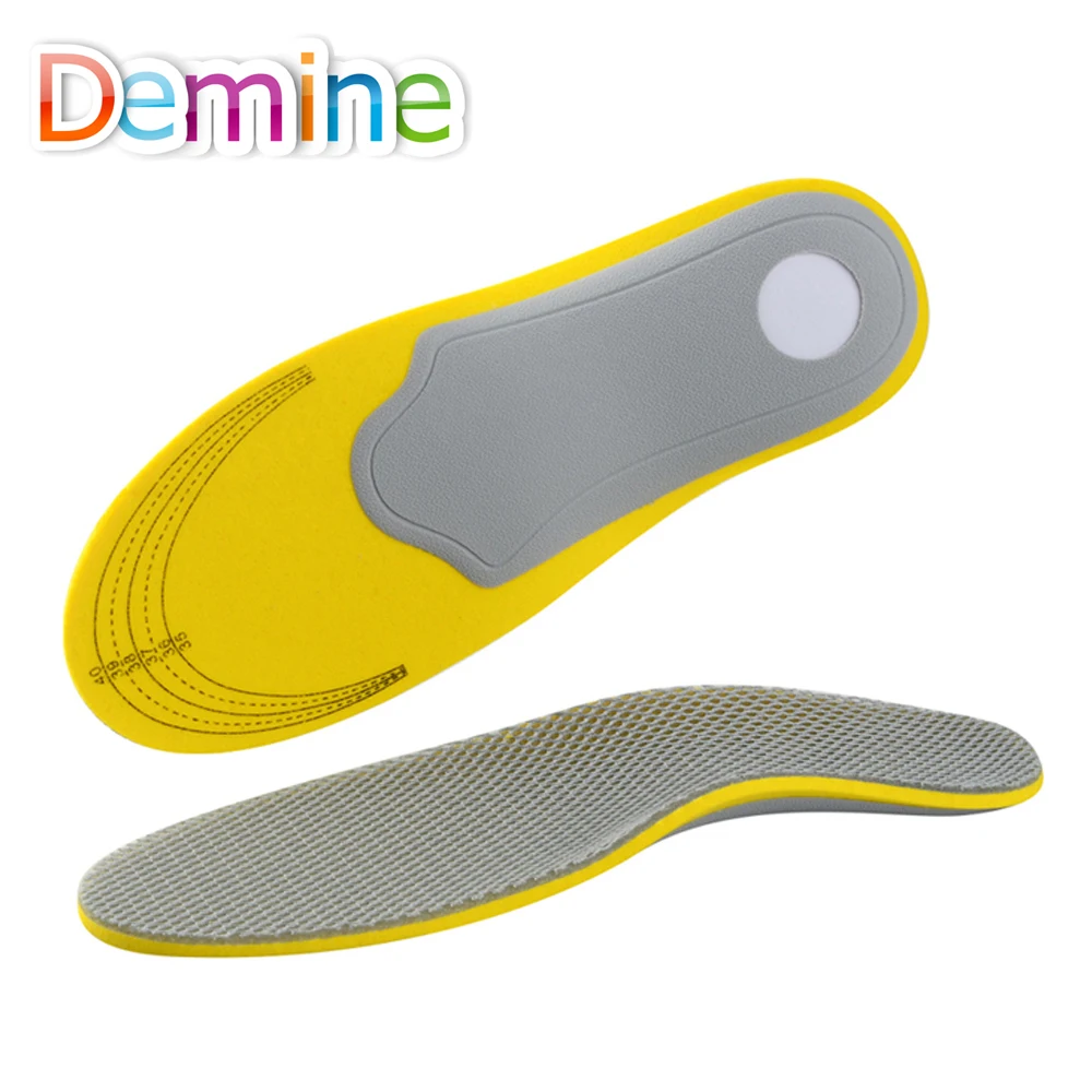 Demine قوس دعم الرياضة النعال تنفس صدمة امتصاص احذية الجري سادة ل شقة القدم تقويم العظام نعل العظام منصات
