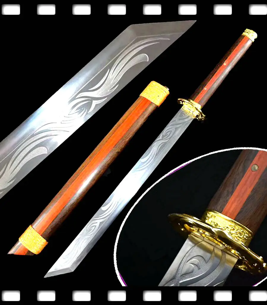 China LongQuan Handmade KungFu Dao Sword Chinese Qing Dynasty Bodyguard Broadsword Sharp High
