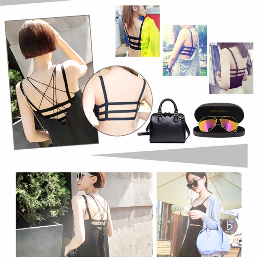 Women Sling Camisole Stretchable U-Neck Slim Sexy Back Strappy Tank Tops women tank tops