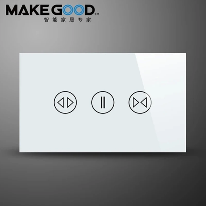 MakeGood US / AU Standard Smart Home System Wall Switch Touch Curtain Switch with 433 MHZ frequency