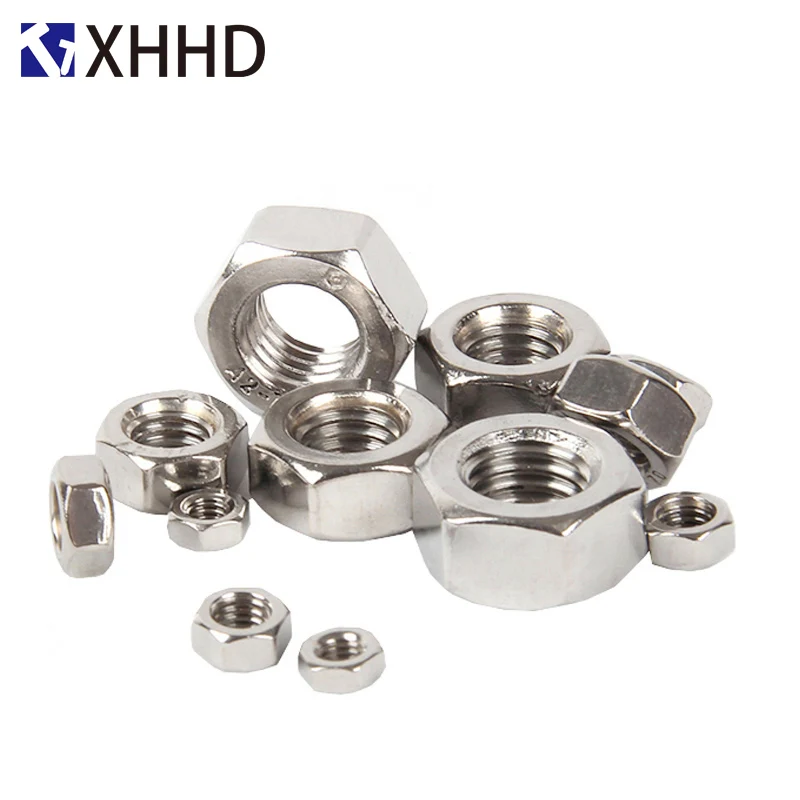 

304 Stainless Steel Hex Nut Metric Threaded Hexagon Nut DIN934 M1 M1.2 M1.6 M2 M3 M4 M5 M6 M8 M10 M12 M14 M16