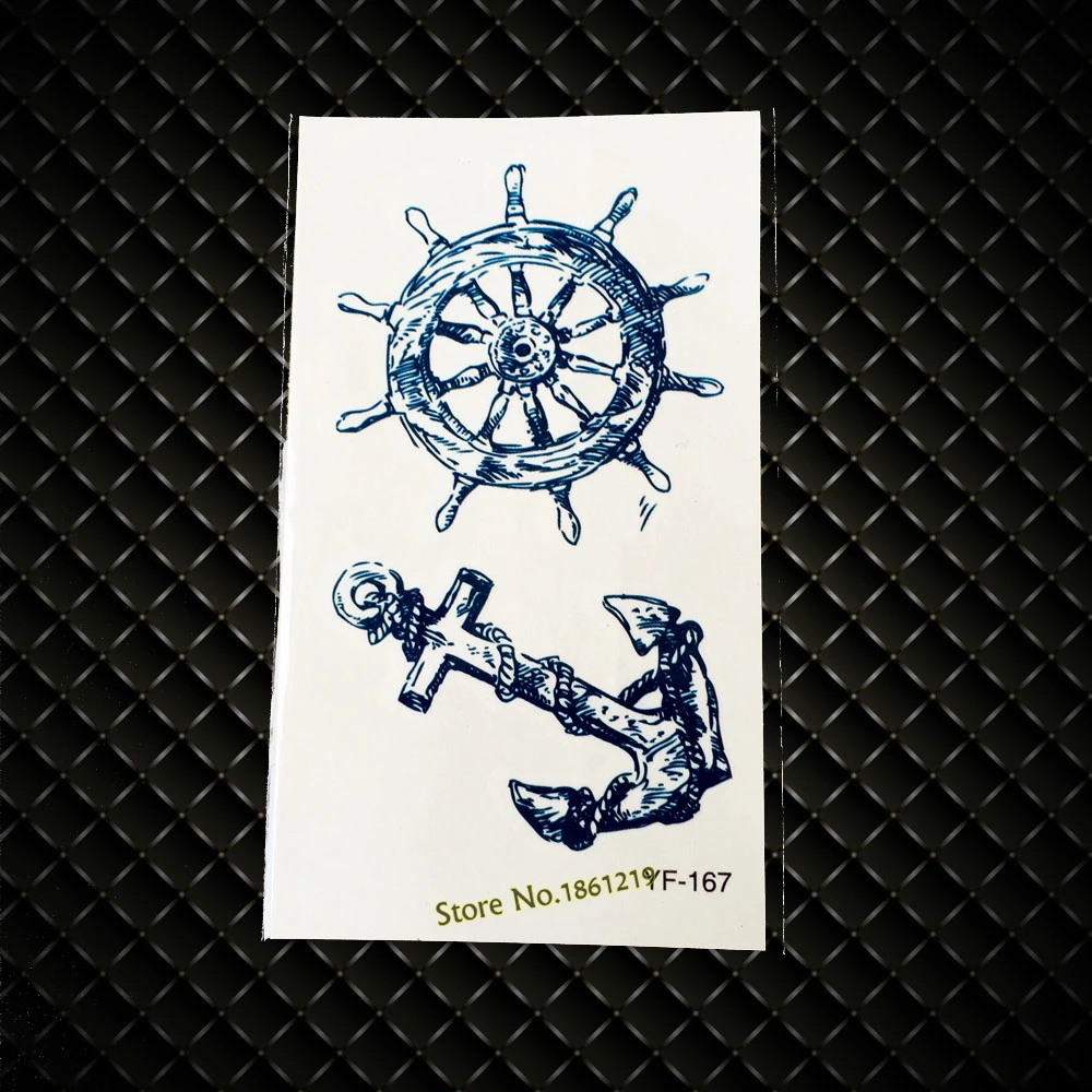036 20 De Réductionnouveau Sexy Hommes Femmes Corps Peinture Tatouage Autocollant Gyf167 Vintage Ancre Gouvernail Marine Pirate Conception Bras