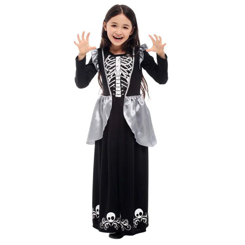 

Umorden New Arrival Halloween Costumes for Girl Black White Skull Skeleton Dress Costume Cosplay Fantasia