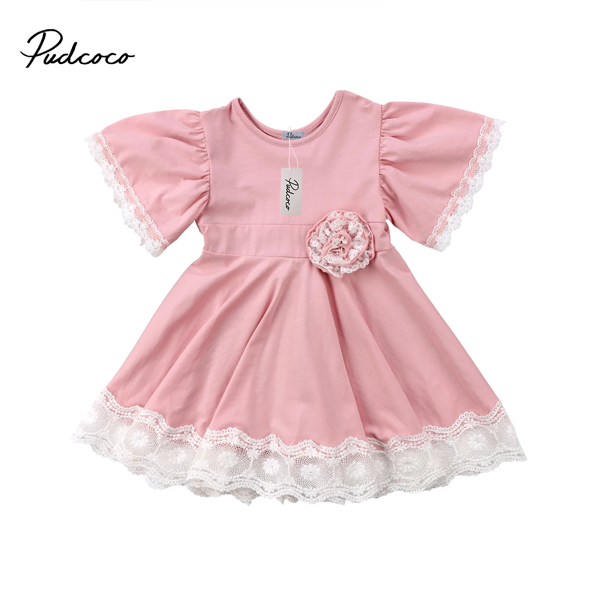 

Princess Newborn Toddler Easter Kids Baby Girl Dress Lace Floral Party Dress Pageant Dresses