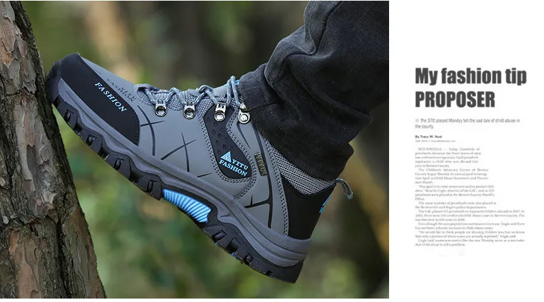 Men Hiking Shoes Waterproof Anti-Skid Outdoor Trekking Shoes High Quality Climbing Sneakers Man Sports Shoes Plus Size 39~47 (15)